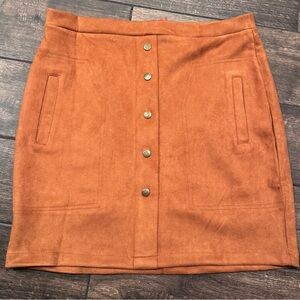 Women's Tan Button-Front Skirt